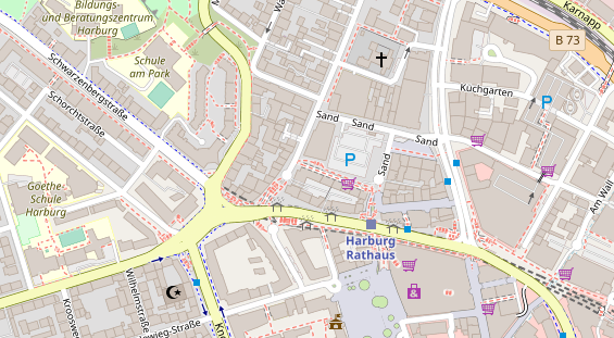 Zahnarzt auf Satellitenbild