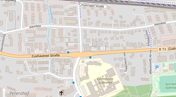 Zahnarzt auf Satellitenbild