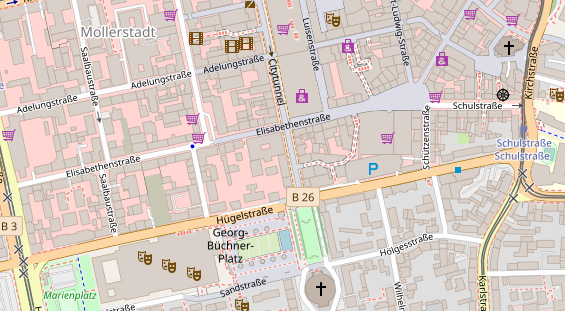 Zahnarzt auf Satellitenbild