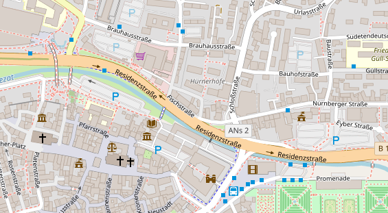 Zahnarzt auf Satellitenbild