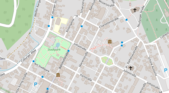 Zahnarzt auf Satellitenbild