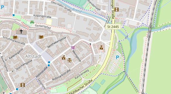 Zahnarzt auf Satellitenbild