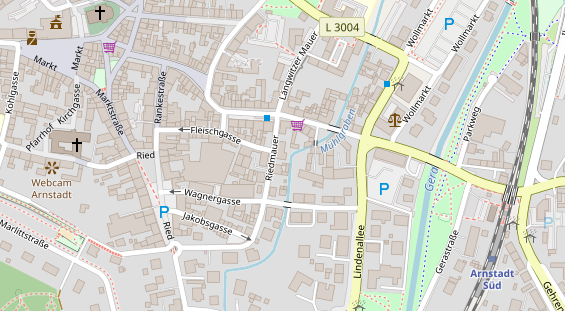 Zahnarzt auf Satellitenbild