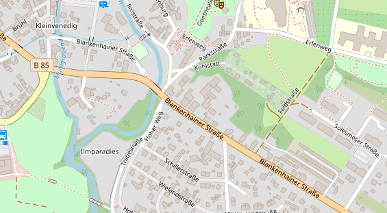 Zahnarzt auf Satellitenbild