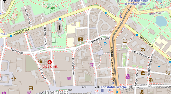 Zahnarzt auf Satellitenbild