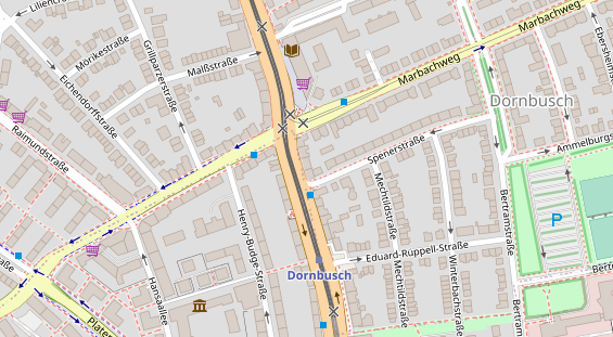 Zahnarzt auf Satellitenbild