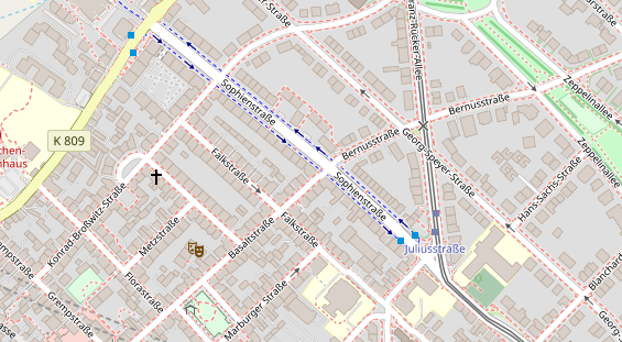 Zahnarzt auf Satellitenbild