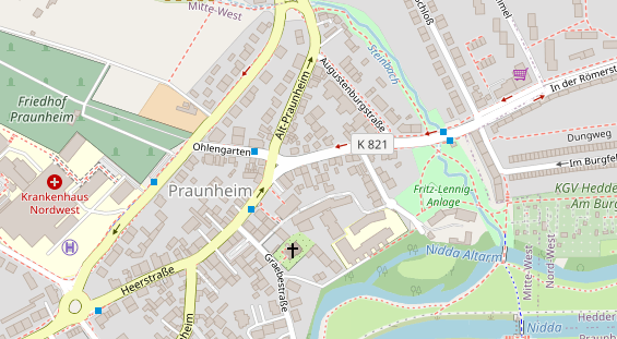 Zahnarzt auf Satellitenbild