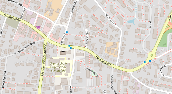 Zahnarzt auf Satellitenbild