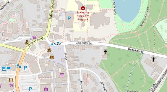 Zahnarzt auf Satellitenbild