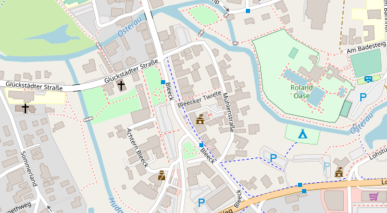 Zahnarzt auf Satellitenbild