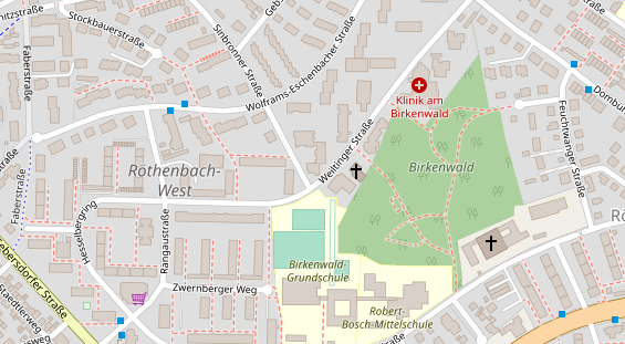 Zahnarzt auf Satellitenbild