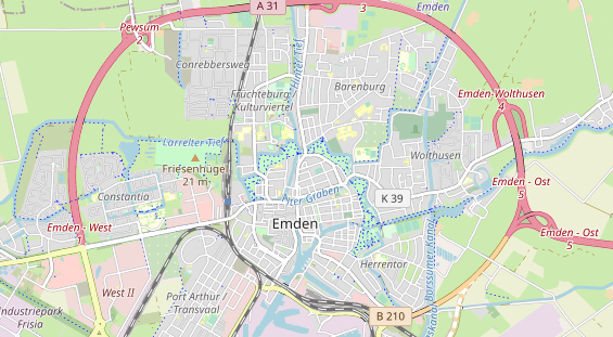 Zahnarzt auf Karte
