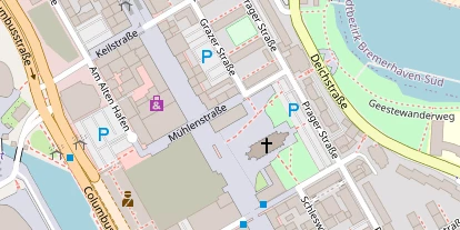 Zahnarzt auf Satellitenbild