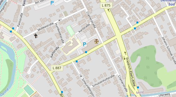 Zahnarzt auf Satellitenbild