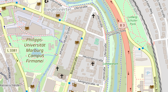Zahnarzt auf Satellitenbild