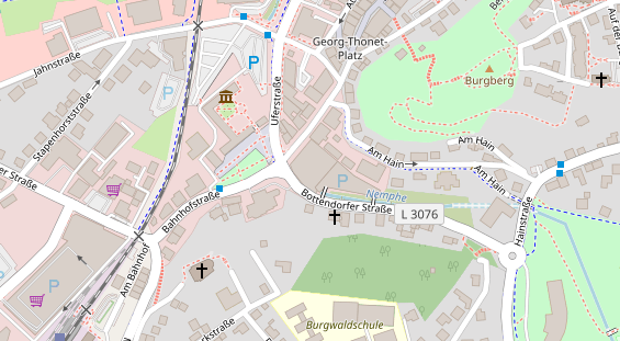 Zahnarzt auf Satellitenbild