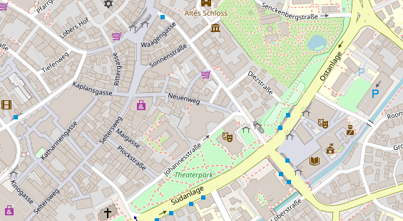 Zahnarzt auf Satellitenbild