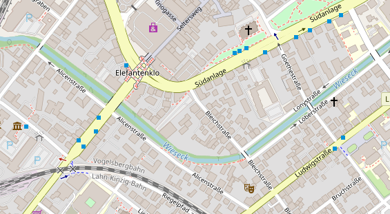 Zahnarzt auf Satellitenbild