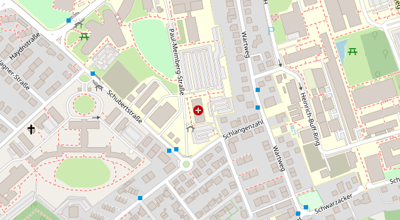 Zahnarzt auf Satellitenbild