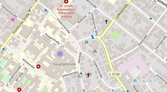 Zahnarzt auf Satellitenbild