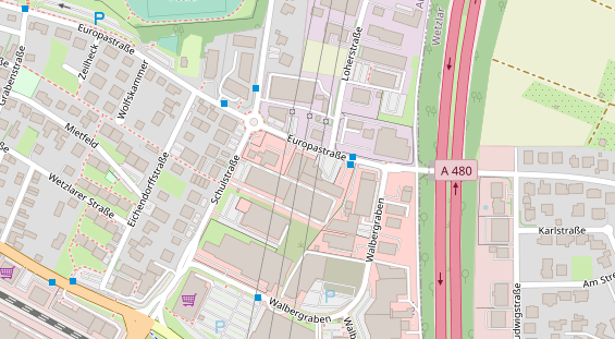 Zahnarzt auf Satellitenbild