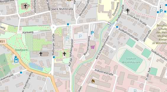 Zahnarzt auf Satellitenbild