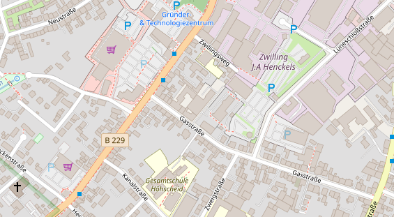 Zahnarzt auf Satellitenbild