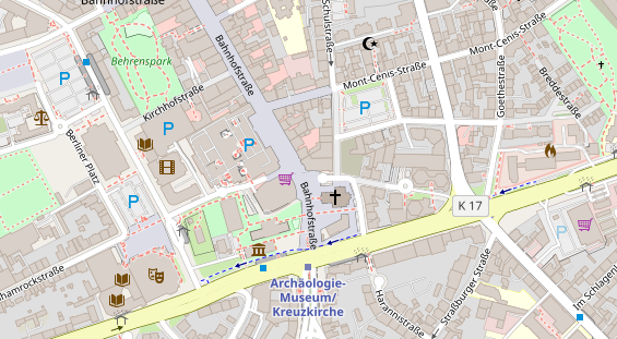 Zahnarzt auf Satellitenbild