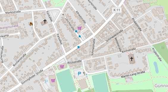 Zahnarzt auf Satellitenbild