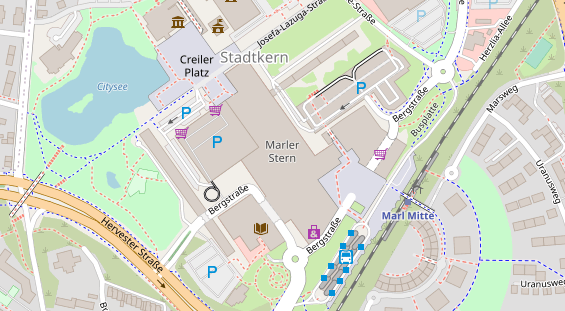 Zahnarzt auf Satellitenbild