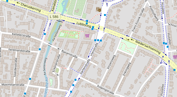 Zahnarzt auf Satellitenbild