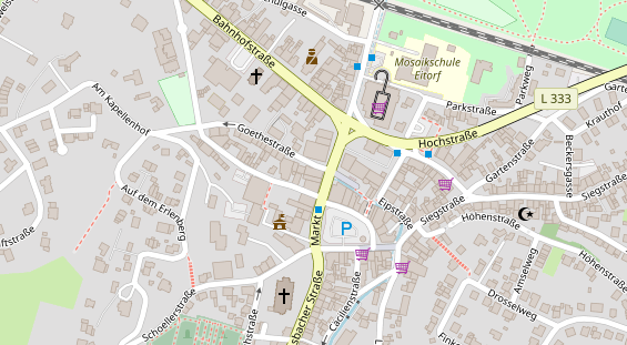 Zahnarzt auf Satellitenbild