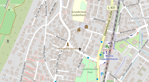 Zahnarzt auf Satellitenbild