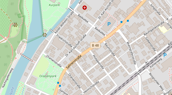 Zahnarzt auf Satellitenbild