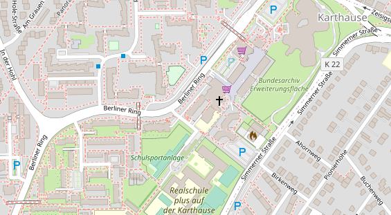 Zahnarzt auf Satellitenbild