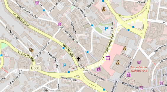 Zahnarzt auf Satellitenbild