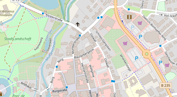Zahnarzt auf Satellitenbild