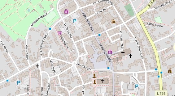 Zahnarzt auf Satellitenbild