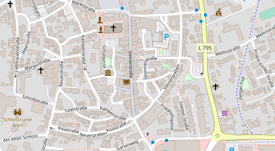 Zahnarzt auf Satellitenbild