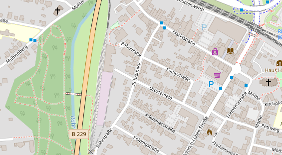 Zahnarzt auf Satellitenbild