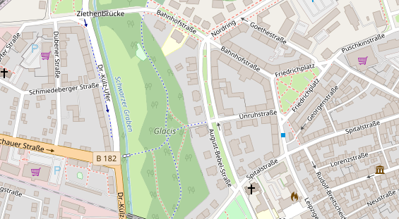 Zahnarzt auf Satellitenbild