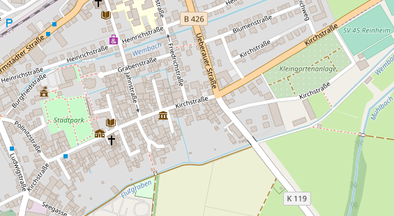 Zahnarzt auf Satellitenbild