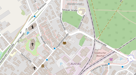 Zahnarzt auf Satellitenbild