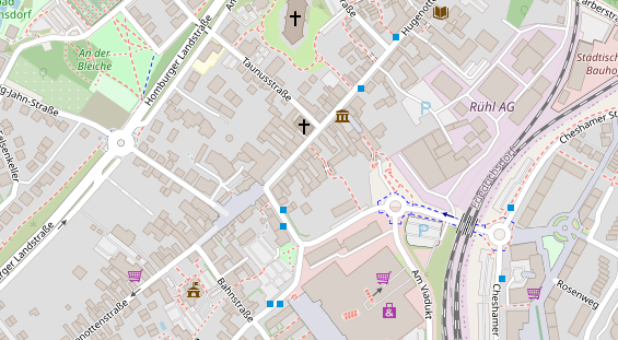 Zahnarzt auf Satellitenbild