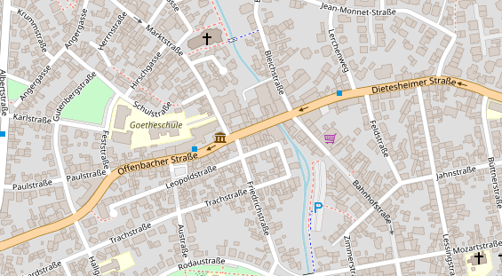 Zahnarzt auf Satellitenbild