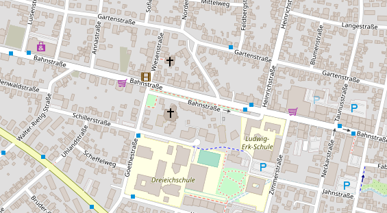 Zahnarzt auf Satellitenbild