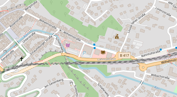 Zahnarzt auf Satellitenbild