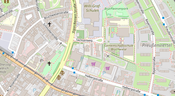 Zahnarzt auf Satellitenbild