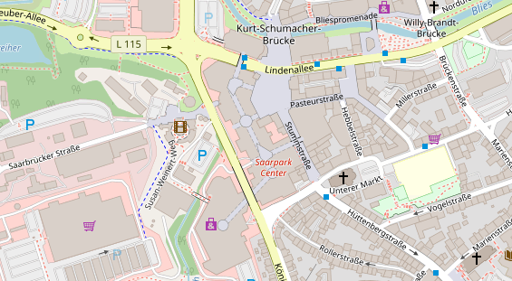 Zahnarzt auf Satellitenbild